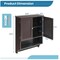 Espresso Bathroom Wall Mounted Medicine Cabinet with Louvered Doors and Towel Bar